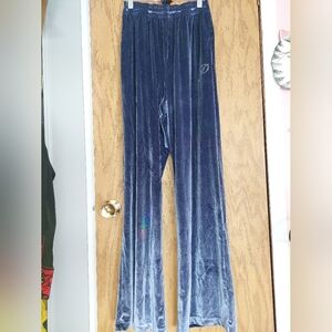 VS Victorias Secret velvet purple wide leg leisure pants Resort M rhinestone P